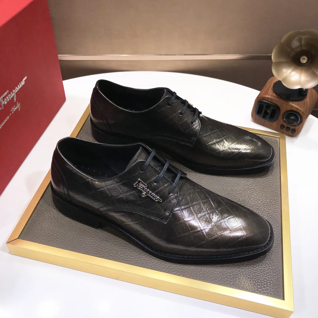Men's shoes 💰480💰[Ferragamo/Ferragamo] The latest model in the counter, original imported cowhide fabric + sheepskin lining + original luxury metal buckle + original combination outsole, no pressure in comparison 38--44 (custom-made for 45, non-refundable)